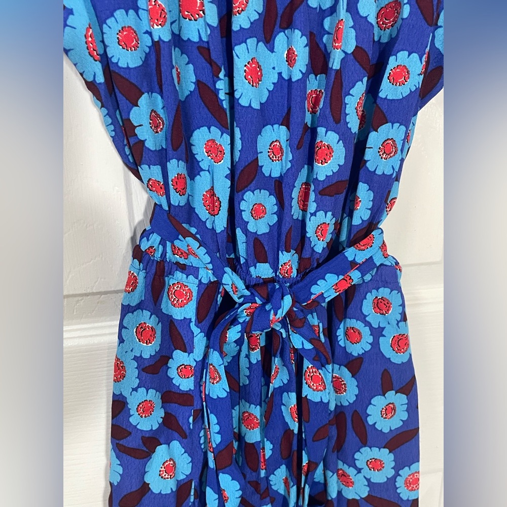 Kate Spade Romper Size Small Tangier Floral Blue Red Colorful Spring Designer - Picture 5 of 9